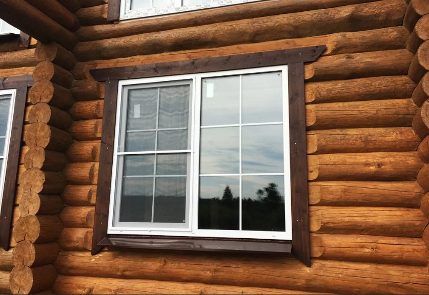 Пластиковые окна в деревянном доме фото
